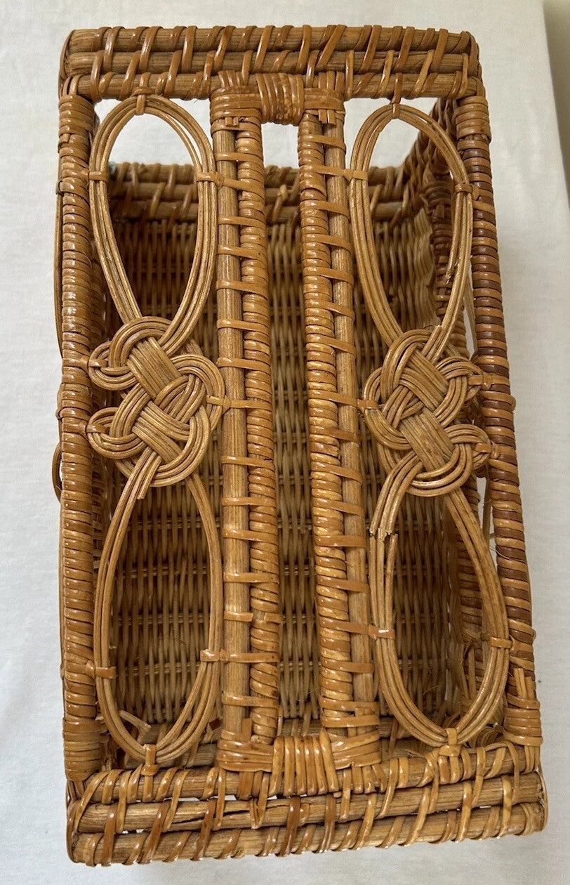 Vintage Rattan Wicker Tissue Box Cover Holder 1970s Boho Bathroom READ | eBay