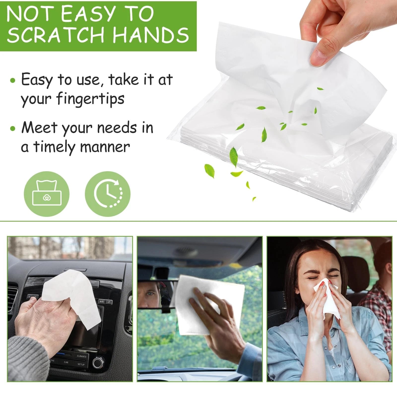 4Pack Car Tissue Refills Sun Visor Tissue Holder Napkin Case Refills for Car | eBay