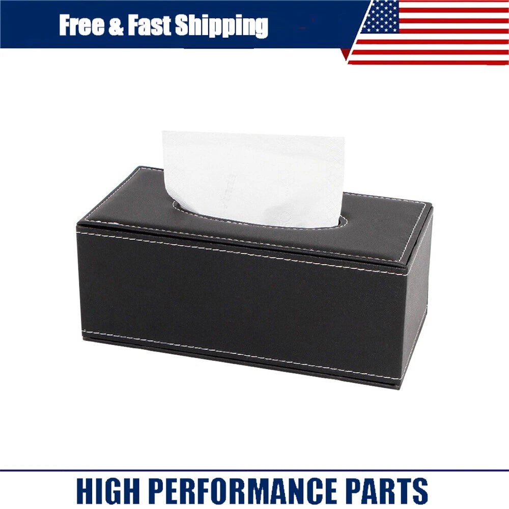 NEW Tissue Box Cover Case Holder For 3.1" Tall Tissue Boxes (Black) PU Leather | eBay