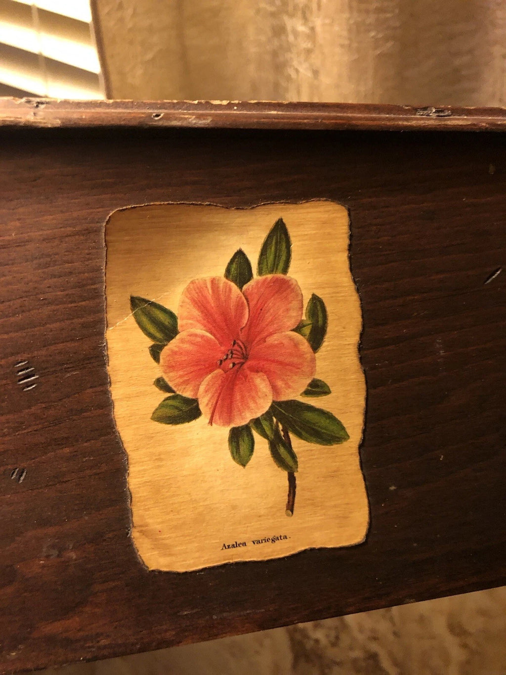 Wooden Napkin and Tissue Box with Floral Decals VTG | eBay