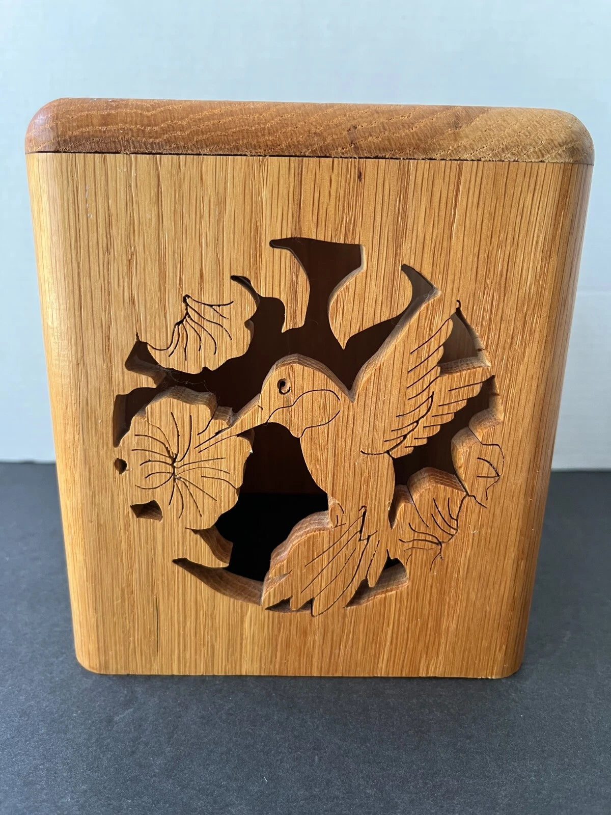 Wooden HUMMINGBIRD Cut-Out Design Pattern Square TISSUE BOX Cover | eBay