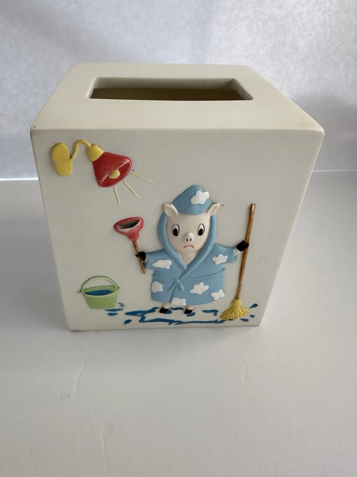 Nick & Nora Home Hogwash Ceramic Tissue Box Cover Holder Square Cube | eBay