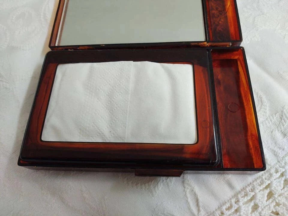 Vtg. J.S.N.Y. plastic mirrored tissue box. | eBay