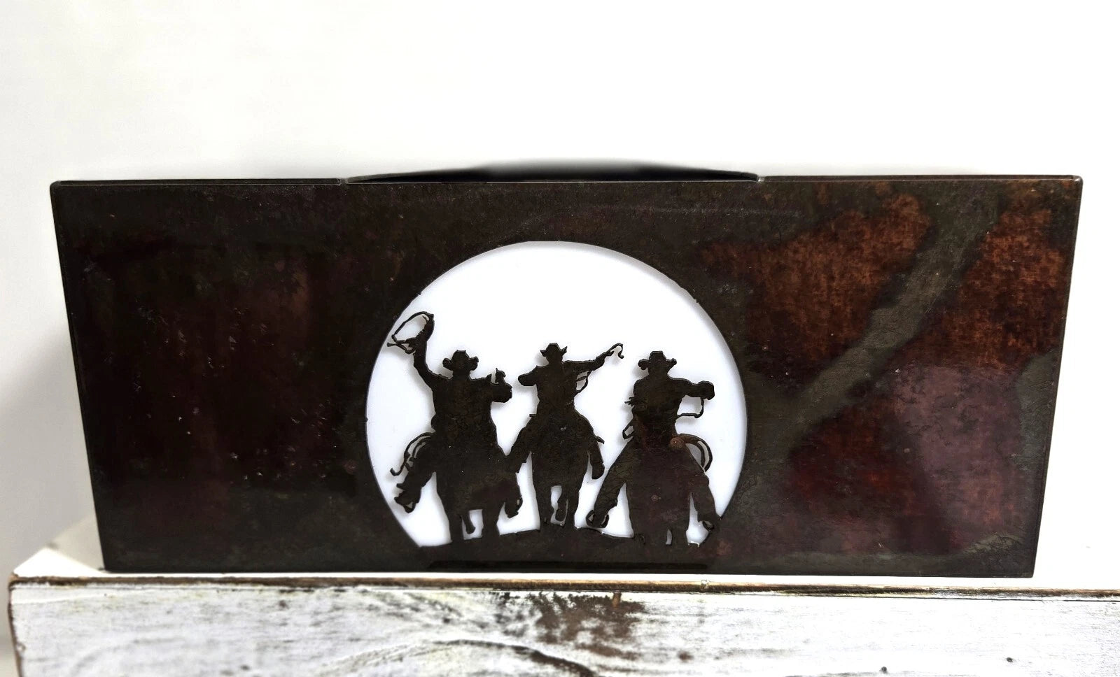 RUSTIC COPPER TONE METAL COWBOY/RANCH/WESTERN INSPIRED TISSUE BOX HOLDER | eBay