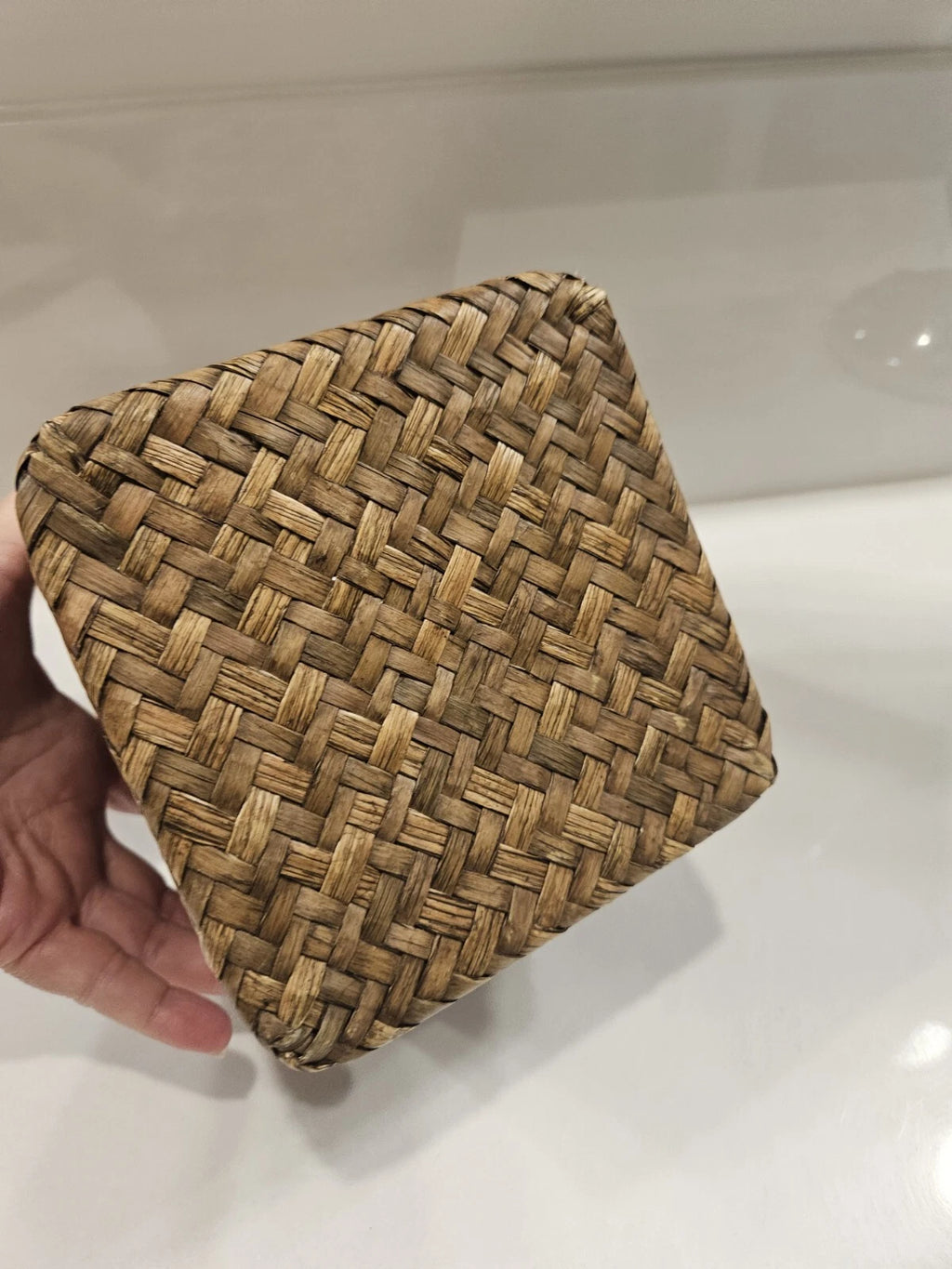 Woven Rattan Bamboo Tissue Box Cover Boho Coastal Beach | eBay