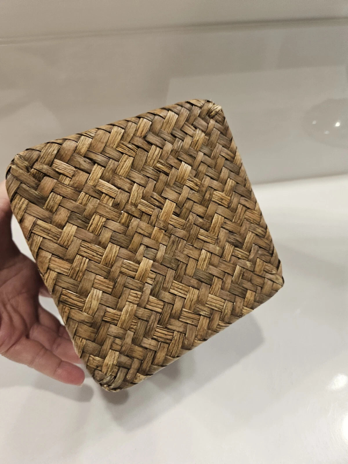 Woven Rattan Bamboo Tissue Box Cover Boho Coastal Beach | eBay
