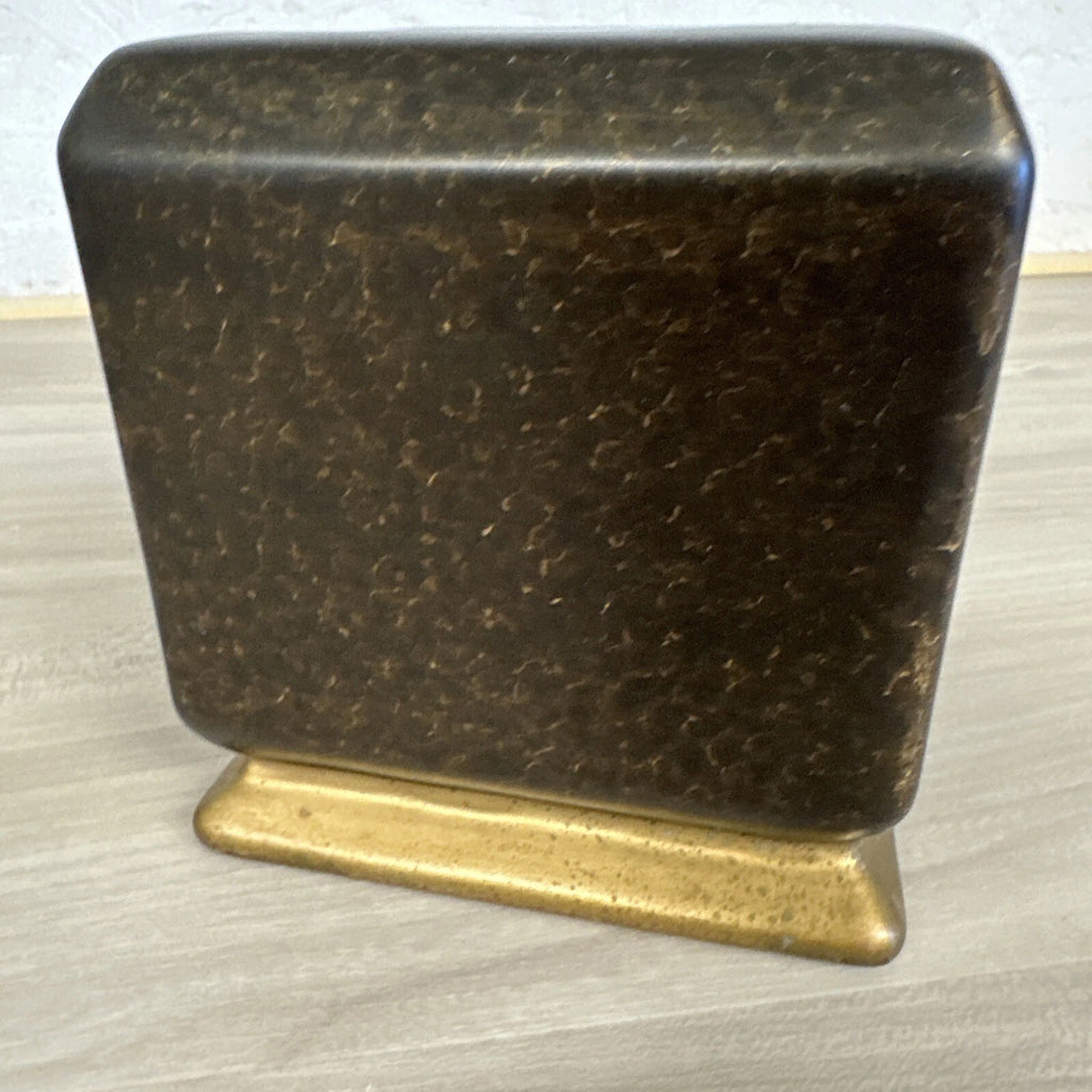 Vintage Bronze Gold Accent Ceramic Tissue Box Holder Cover | eBay