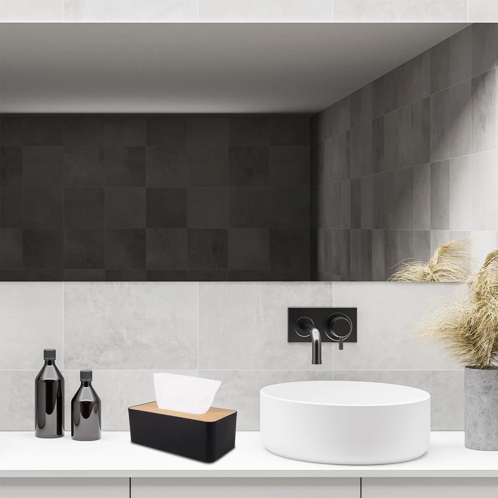 Tissue Box Cover,Tissue Holders,Tissue Box Holder for Bathrooms,Bamboo Cover ... | eBay