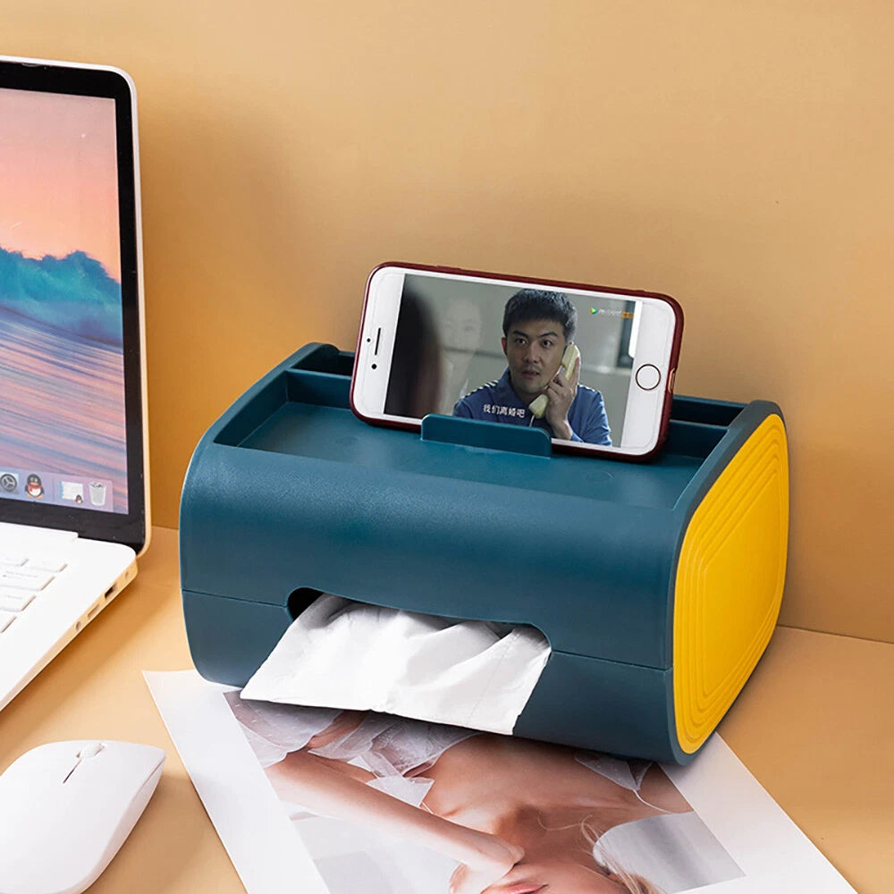 1Pcs Paper Napkin Dispenser Storage Tissue Box With The Top As Phone Holder Gift | eBay