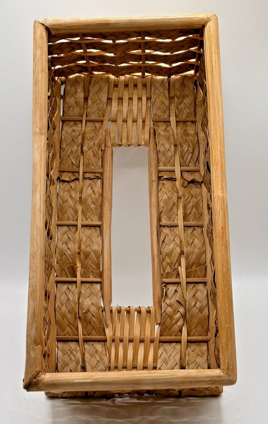 Wicker Straw Bamboo 70's Tissue Box Cover Woven Boho Shabby Chic Jungalow VTG | eBay