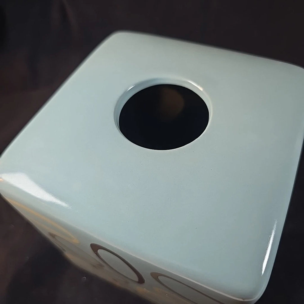 VINTAGE ANGELA ADAMS "Lulu Blue" CERAMIC TISSUE HOLDER, MCM, Excellent Condition | eBay