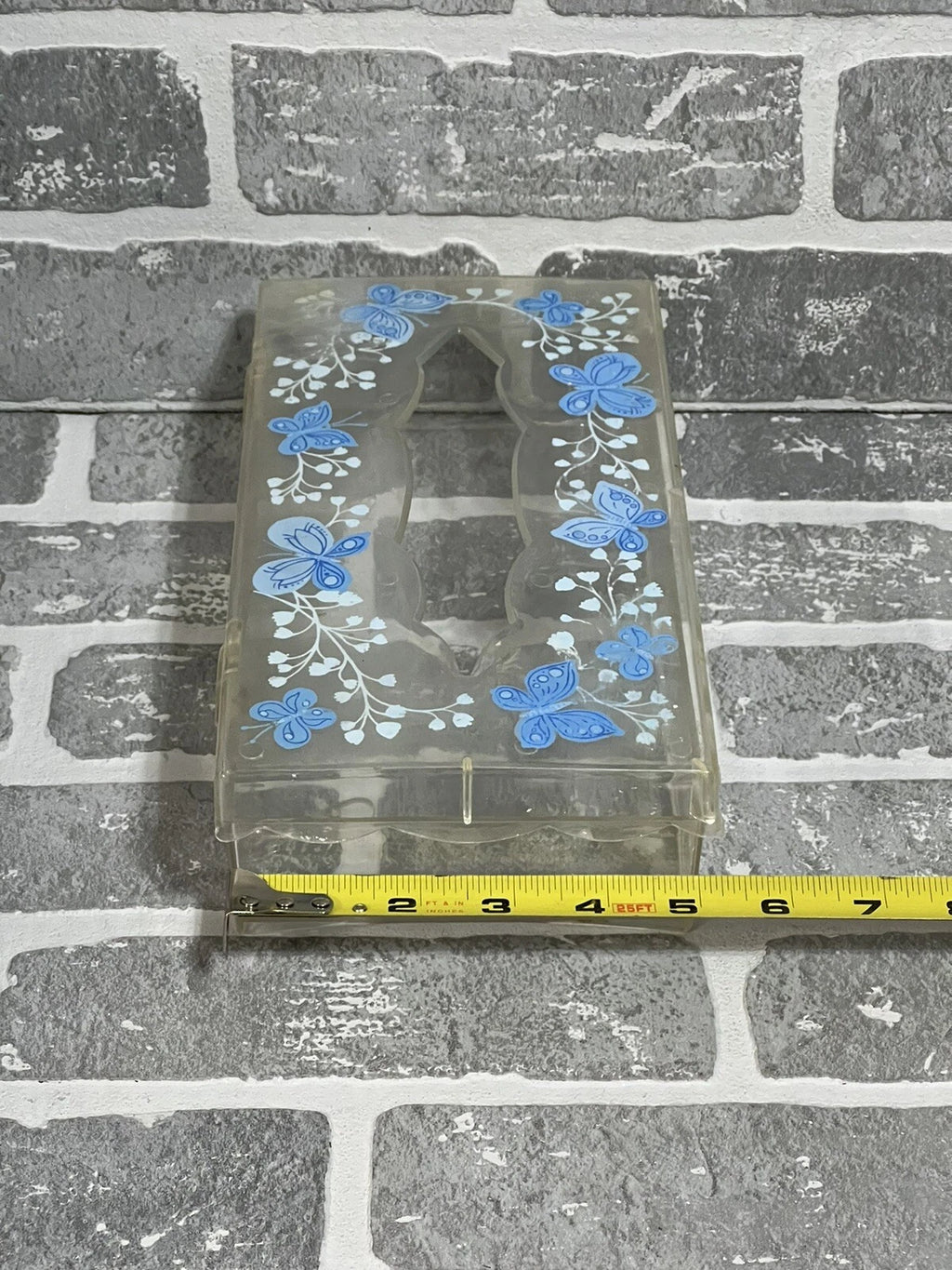 Vintage Wolff Products Co Clear Plastic Tissue Box Painted Butterfly Hinged Lid | eBay