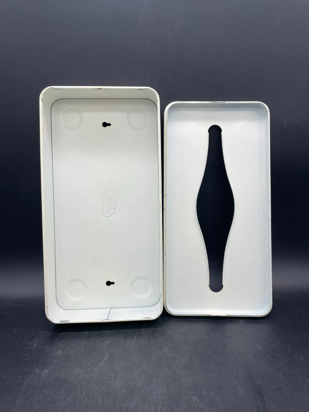 Vintage Ransburg 1950s Retro Hand Painted White and Gold Metal Tissue Box | eBay