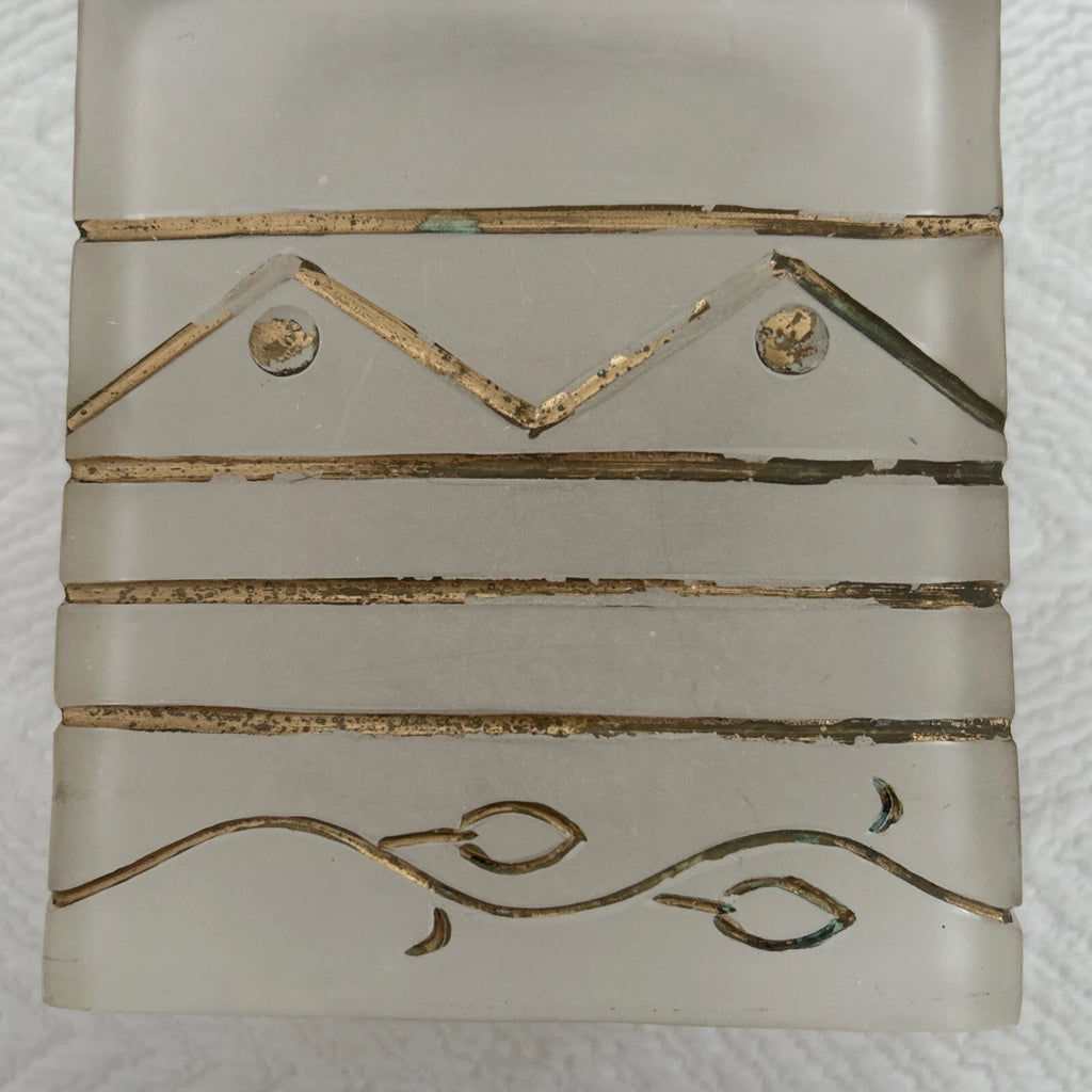 Wamsutta Monique Tissue Cube Box Cover Frosted Clear Resin Gold Accent Preowned | eBay