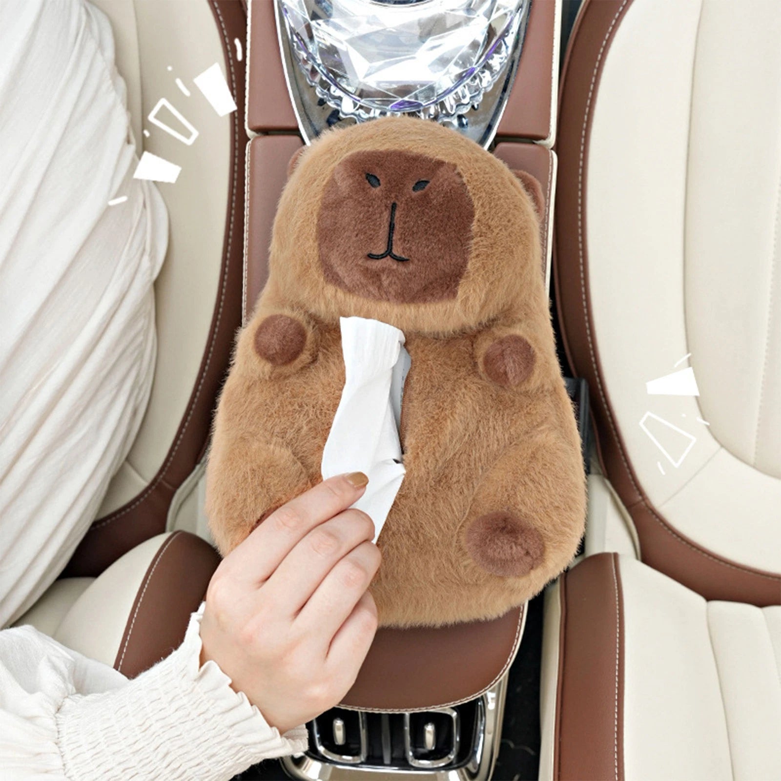 Plush Tissue Box for Car Zippered Cartoon Capybara Tissue Box for Automobile | eBay