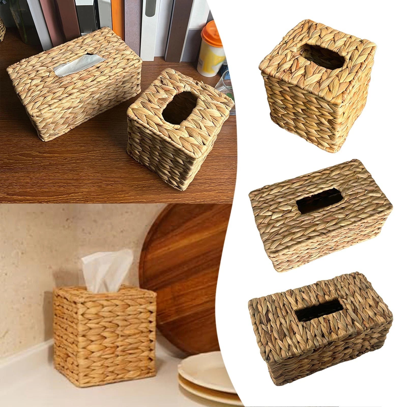 Rectangular Woven Tissue Box Decorative Seagrass Wicker Woven Tissue Box Holder | eBay