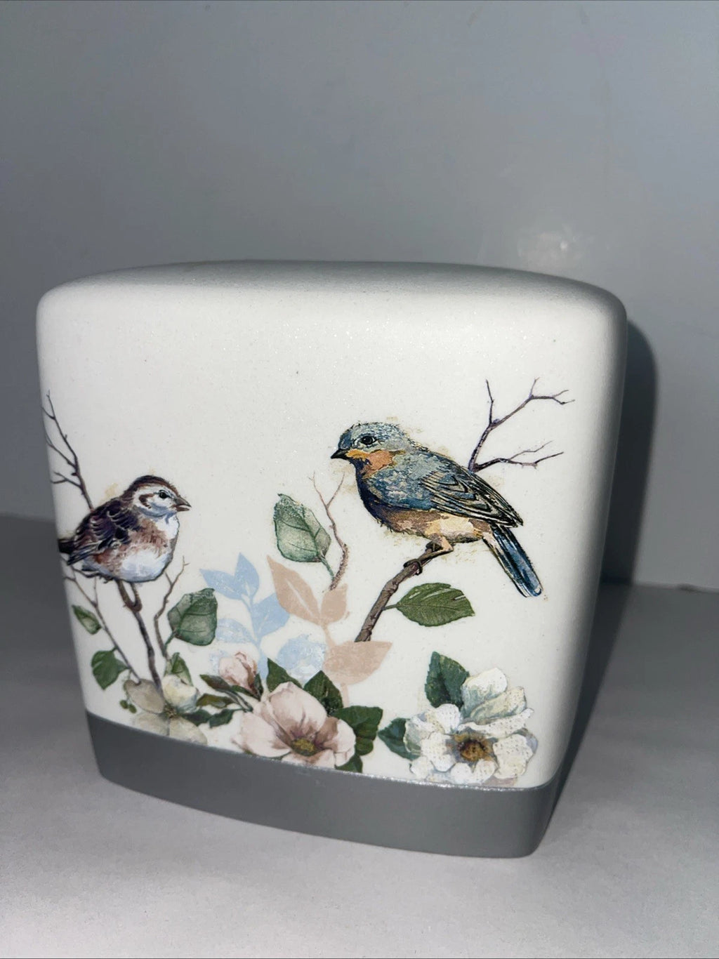 Avanti Love Tissue Box Cover Birds On Floral Branch 5.5” Square Heavyweight | eBay