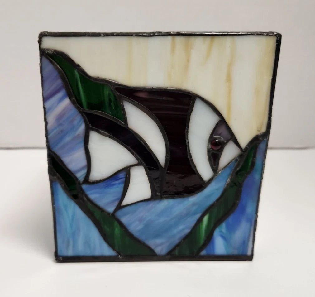 Acrylic Faux Stained Glass Tropical Fish Seashell Beach House Condo Tissue Box | eBay
