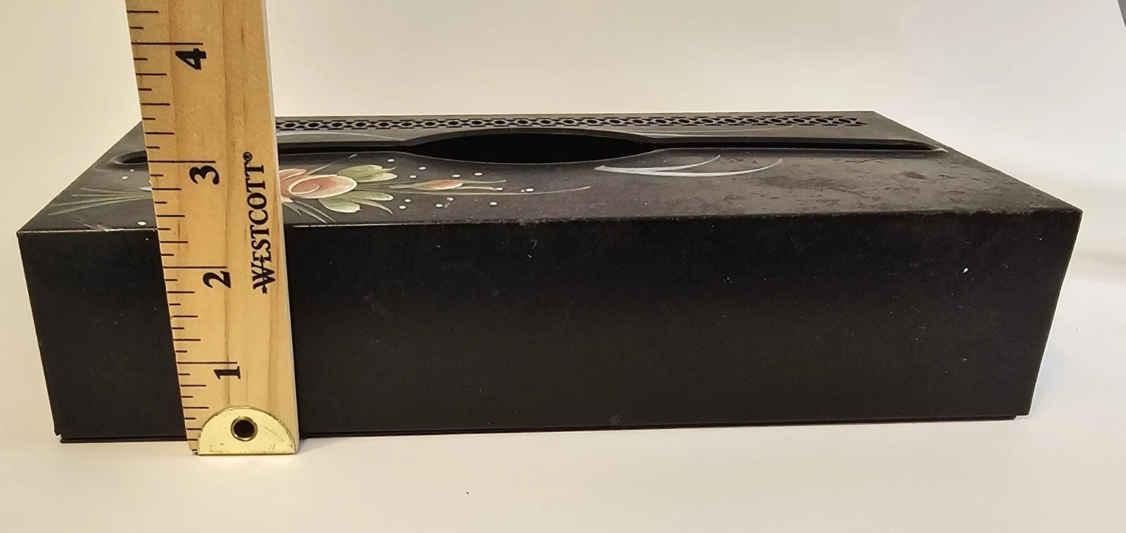 Vintage Black Toleware Metal Tissue Box Holder Shabby Chic Rectangular Hanging | eBay
