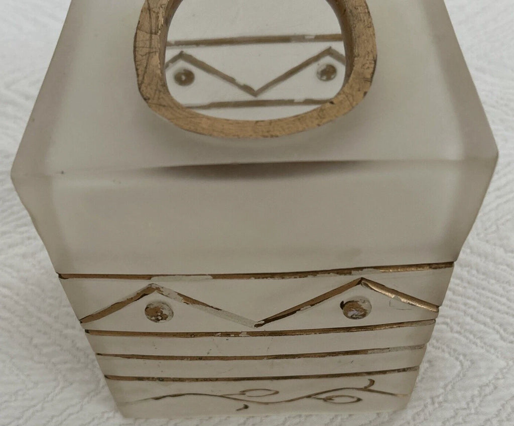 Wamsutta Monique Tissue Cube Box Cover Frosted Clear Resin Gold Accent Preowned | eBay