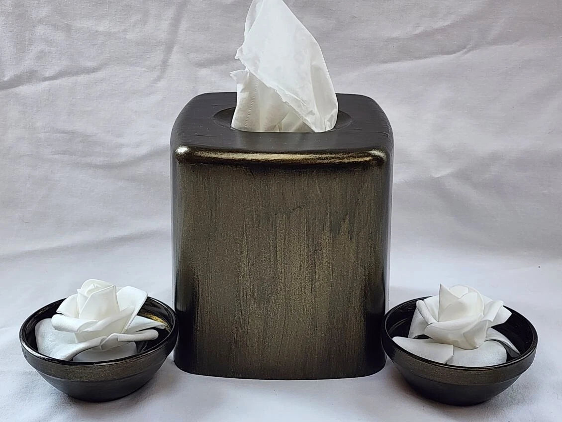 Tissue Holder Cover With Small Matching Candle Holder /Candy Dish Table Setting | eBay