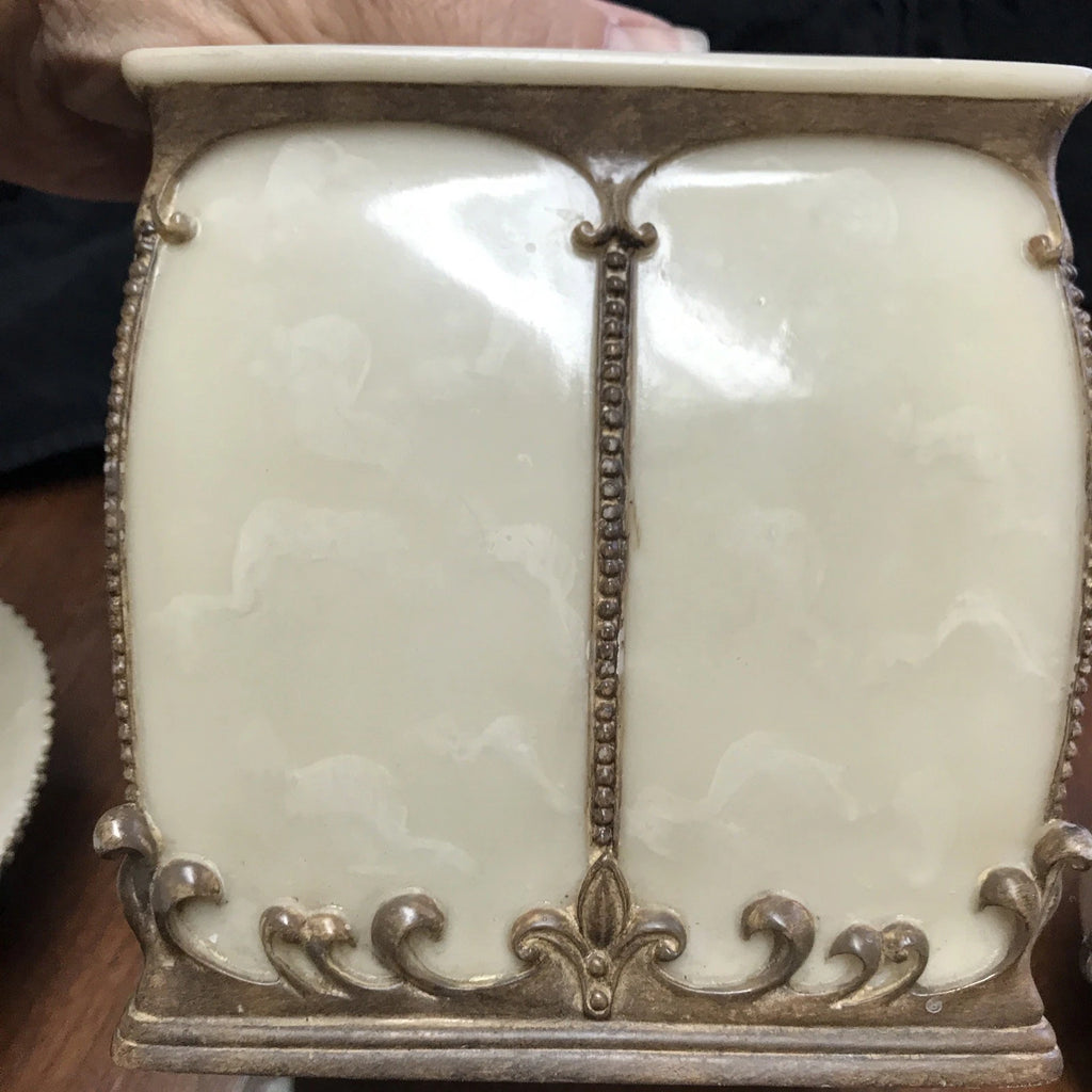 Vintage Croscill Romanza Tissue Cover, Soap Dish,Tinker Box Set | eBay