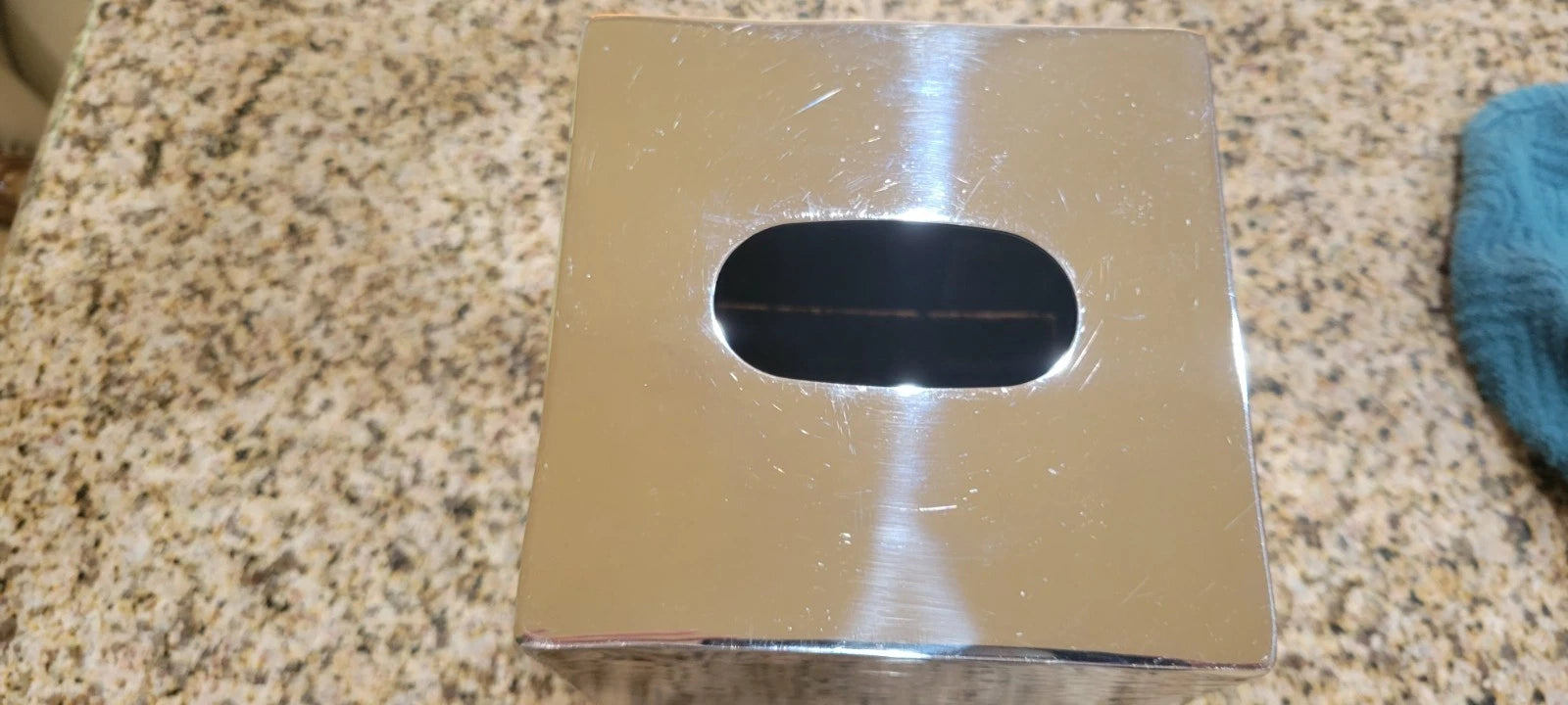 HOTEL COLLECTION Textured Silver Metal India Boutique Tissue Box Cover SEE PICS | eBay