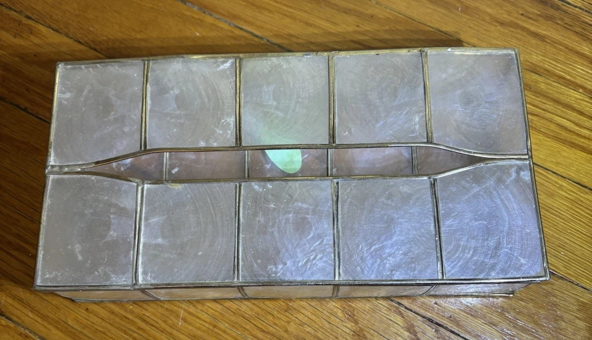 Vintage Capiz Shell Rectangular Tissue Kleenex Holder Gump's Made in Philippines | eBay