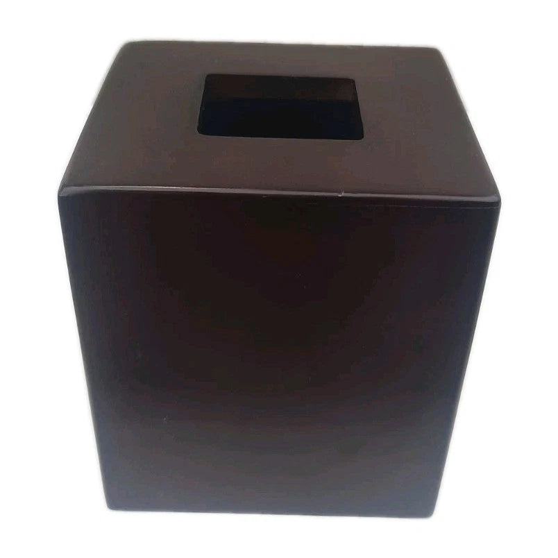 Tissue Square Box Holder Vanity Bathroom Dark Wood Brush Nickel Inlay Stripes | eBay