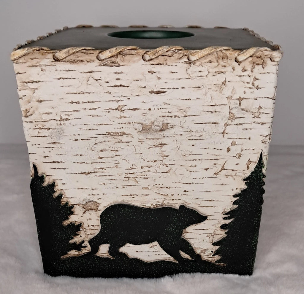 Bear And Moose Birch Cabin Tissue Box Cover Heavy Rustic Nature Country Woods | eBay