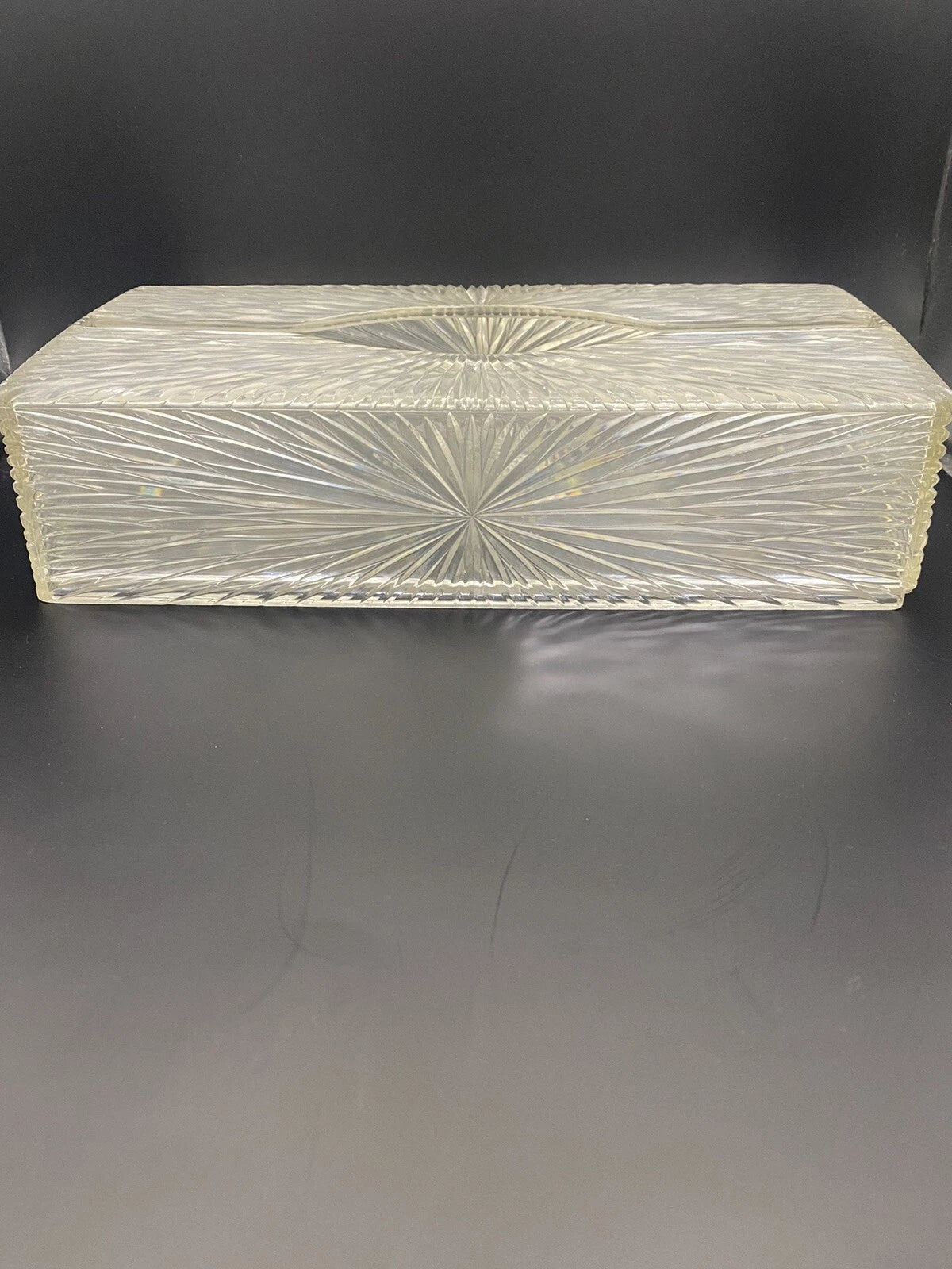 Vtg Home Decor Clear Lucite Starburst Tissue Box Holder Hollywood Regency GUC | eBay