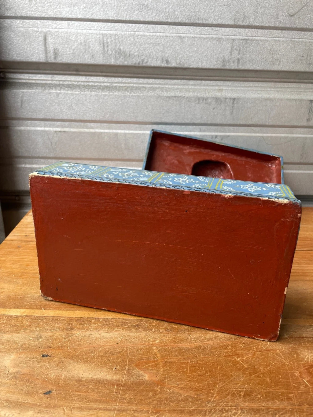 Vintage India Paper Mache Art Mask Hand Painted Handmade Tissue Box | eBay