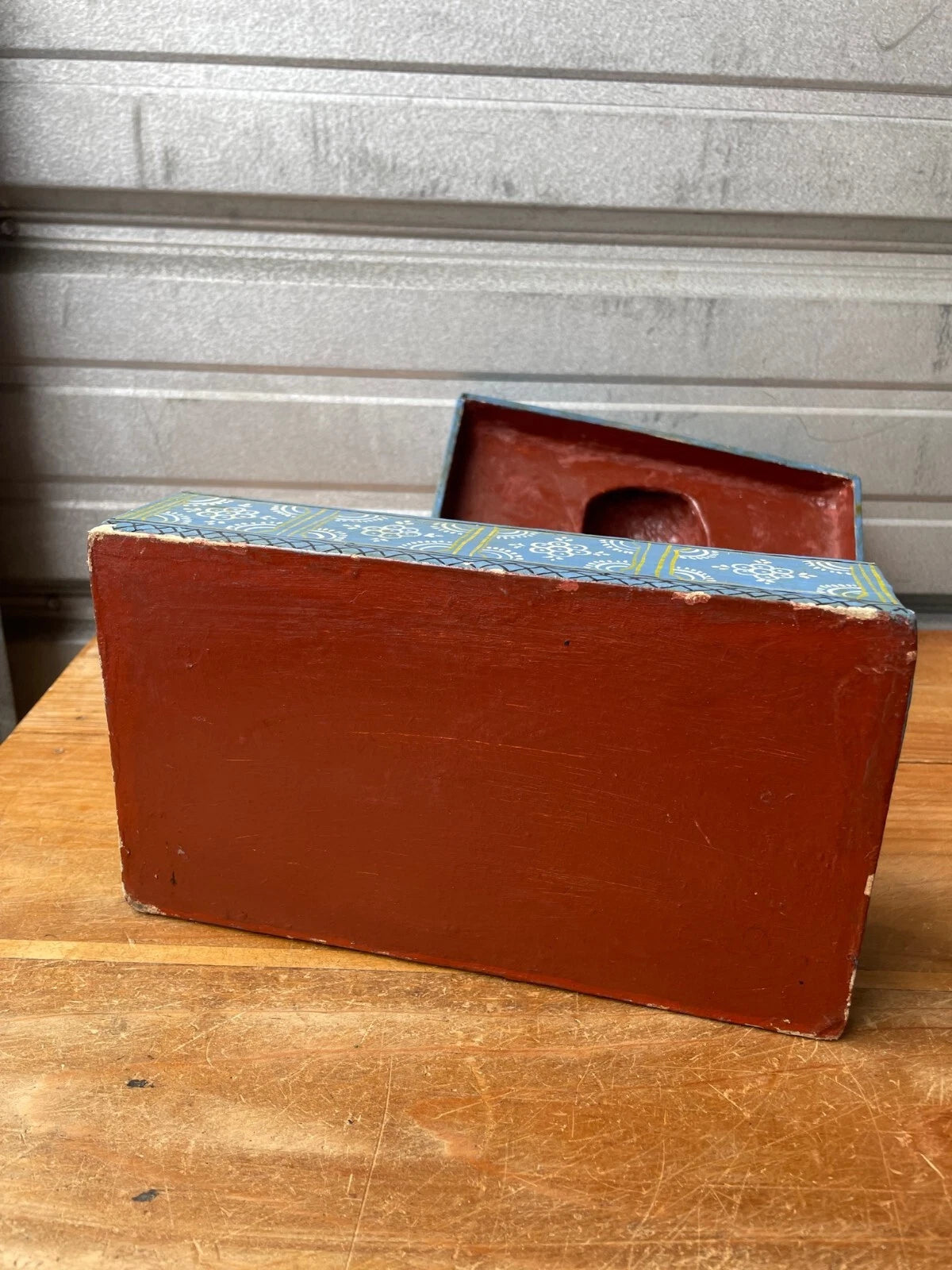 Vintage India Paper Mache Art Mask Hand Painted Handmade Tissue Box | eBay