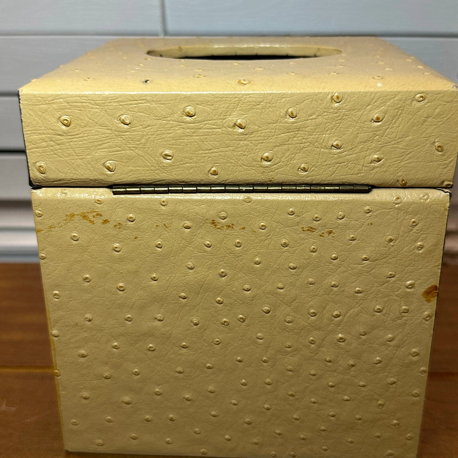 Vintage Labrazel Tissue Box Cover Textured Tan Leather | eBay