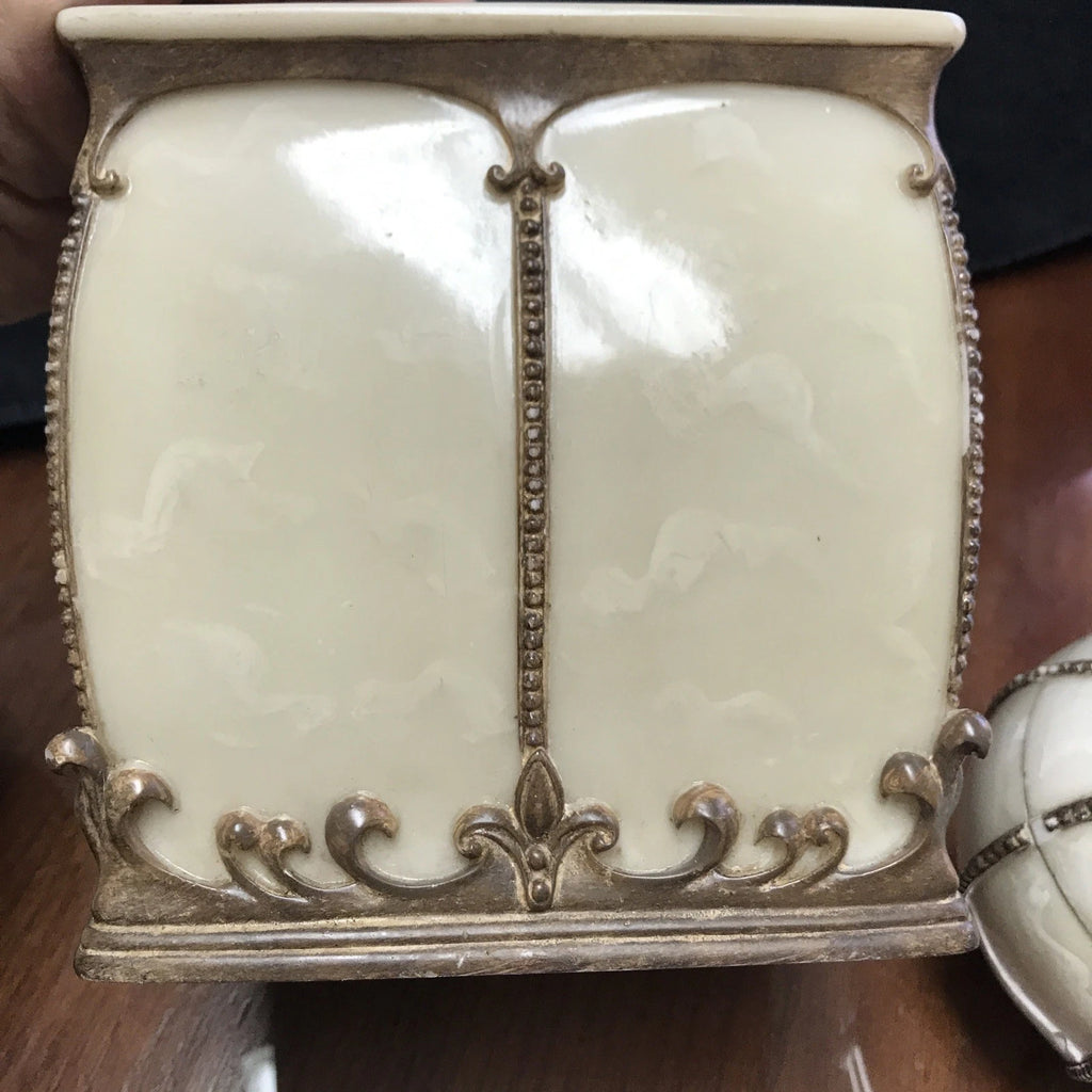 Vintage Croscill Romanza Tissue Cover, Soap Dish,Tinker Box Set | eBay