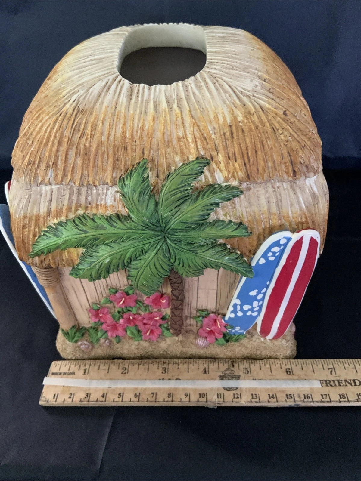 Tissue Box Cover Holder Tiki Hut Surf Board Tropical Beach House Hawaiian Heavy | eBay