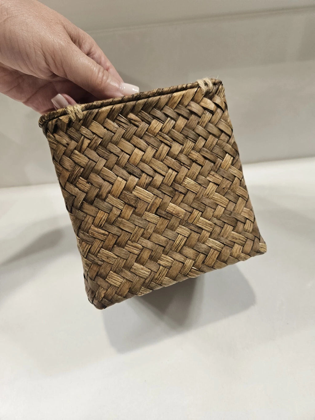 Woven Rattan Bamboo Tissue Box Cover Boho Coastal Beach | eBay