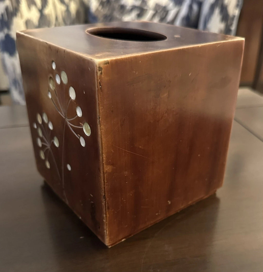 Tissue Box Wooden Dandelion Pattern | eBay