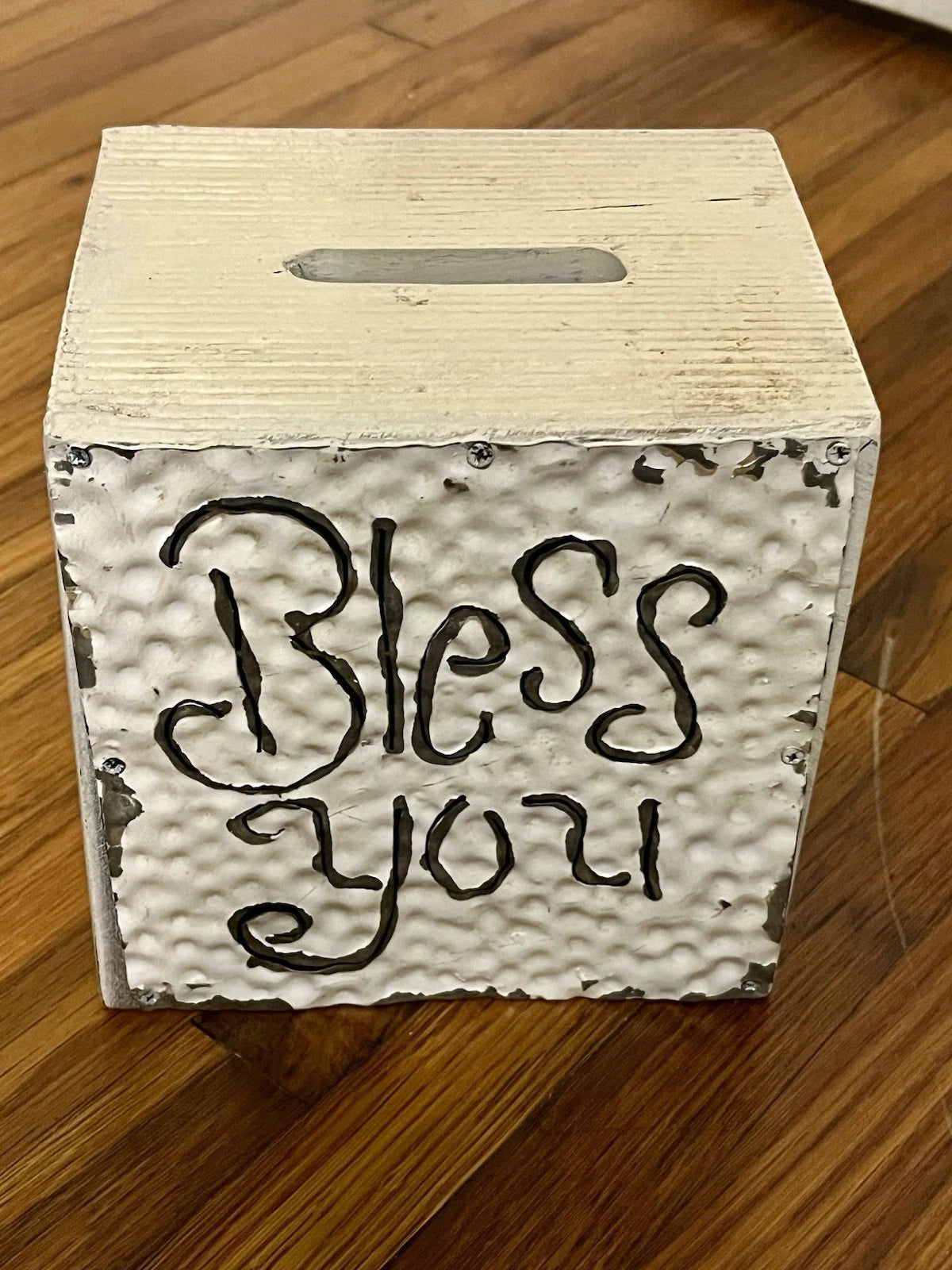 Vintage Wood Metal Bless You Tissue Box Cube Signed Kathleen Wedemeyer 6 X 6” | eBay