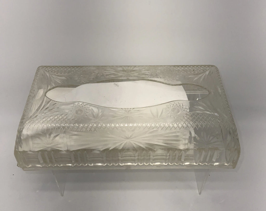 Vintage 1960s MCM Tissue Box Cover Holder Starburst Acrylic Clear Plastic | eBay