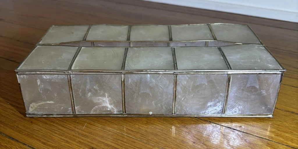 Vintage Capiz Shell Rectangular Tissue Kleenex Holder Gump's Made in Philippines | eBay
