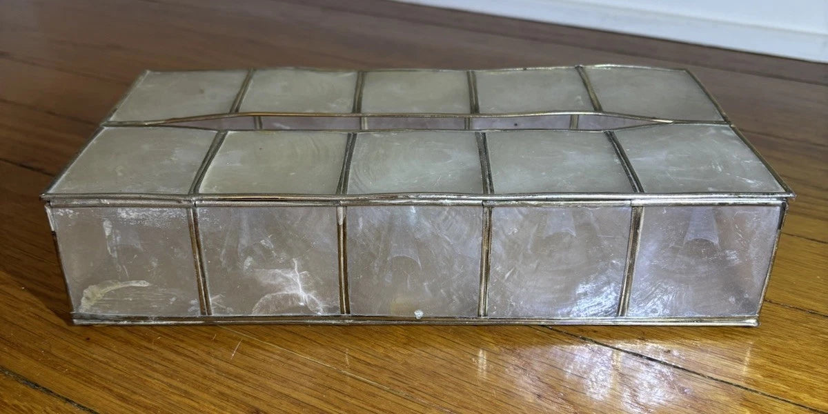 Vintage Capiz Shell Rectangular Tissue Kleenex Holder Gump's Made in Philippines | eBay