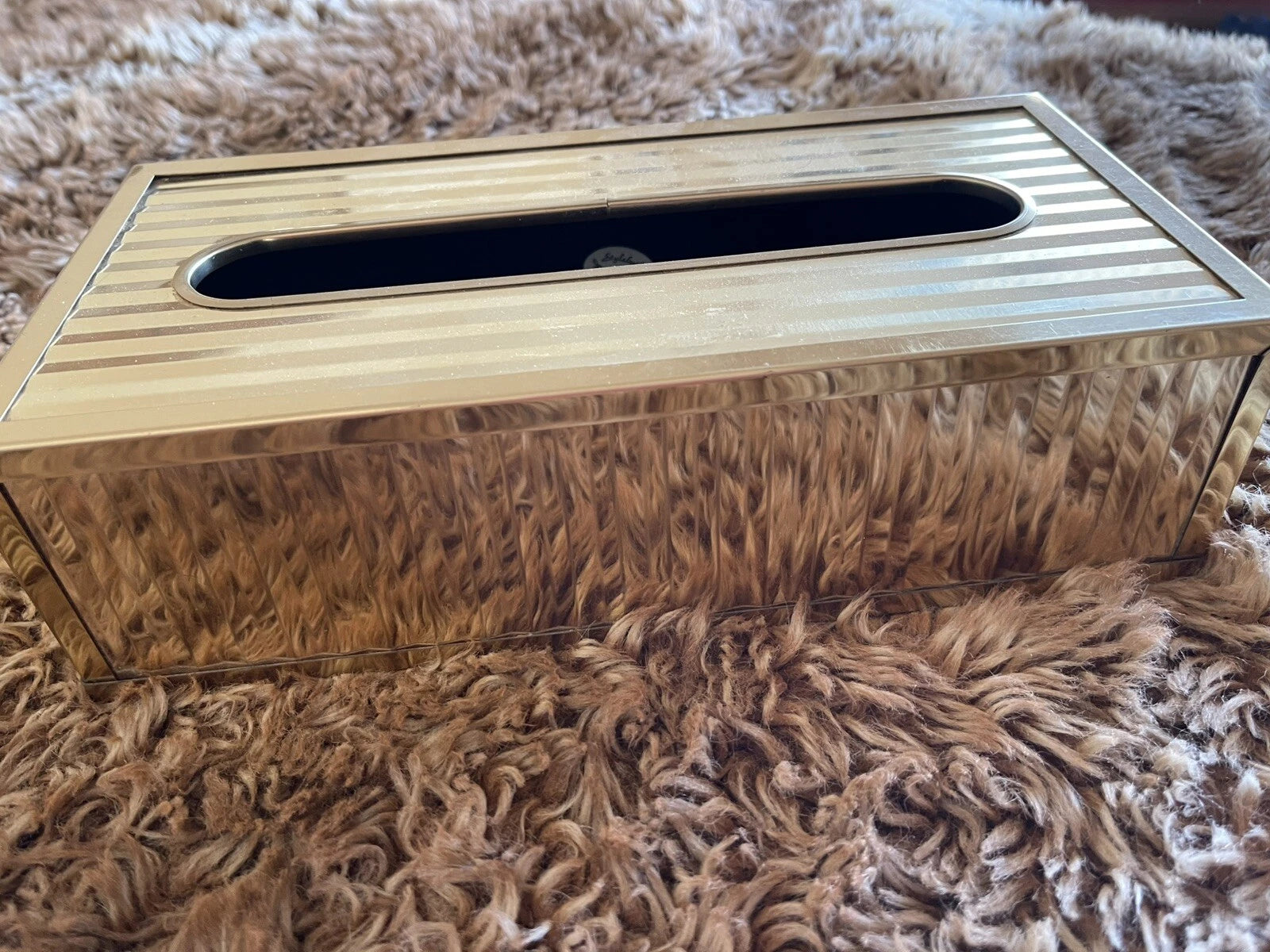 VTG Hollywood Stylebuilt Gold Tone Metal Rectangular Tissue Box Cover | eBay