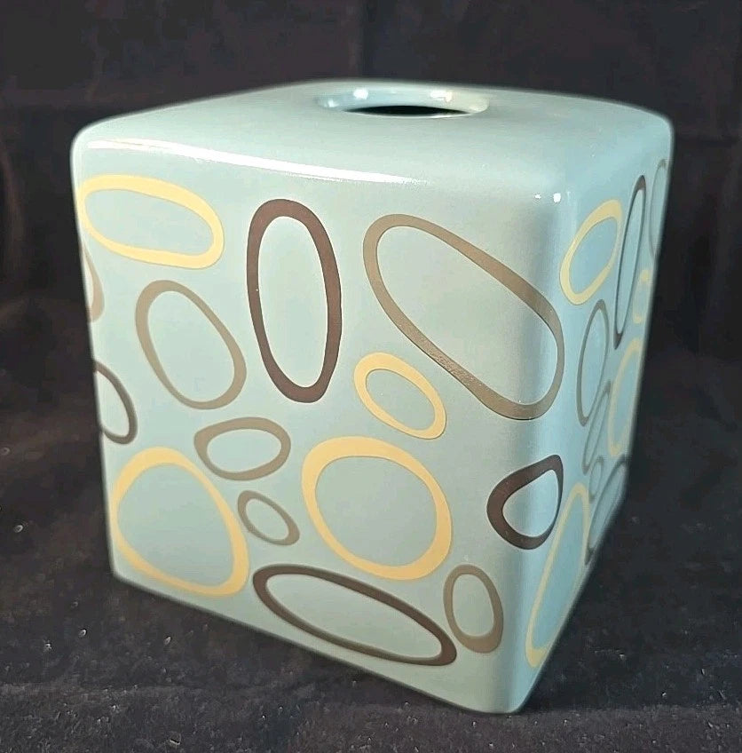 VINTAGE ANGELA ADAMS "Lulu Blue" CERAMIC TISSUE HOLDER, MCM, Excellent Condition | eBay