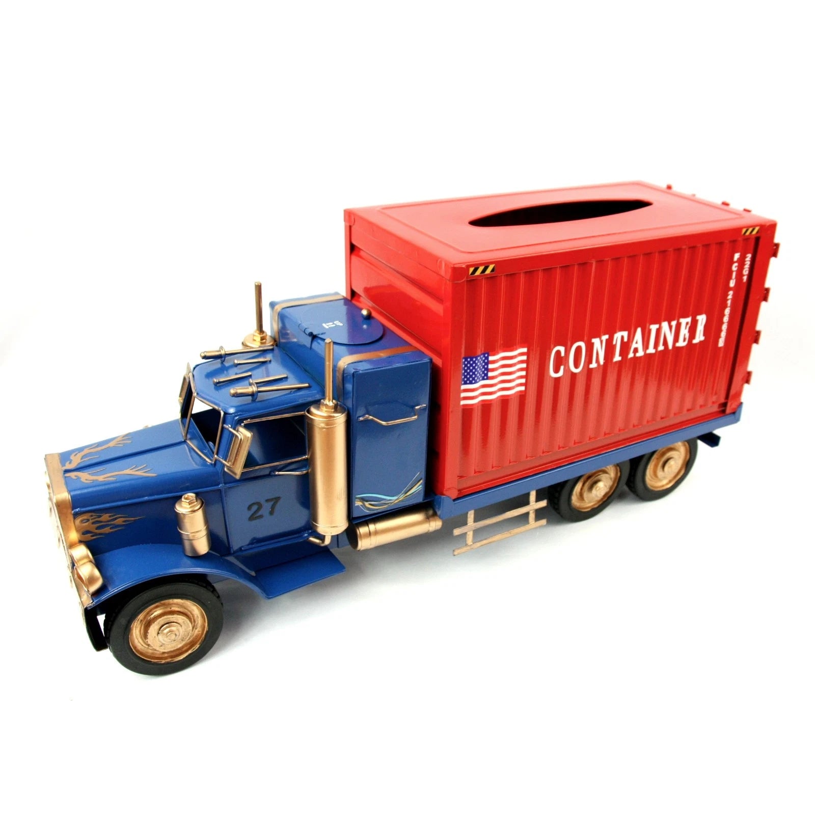 NEW Handcrafted Metal Trailer Truck Big Rig Tissue Box Holder Dispenser Cover | eBay