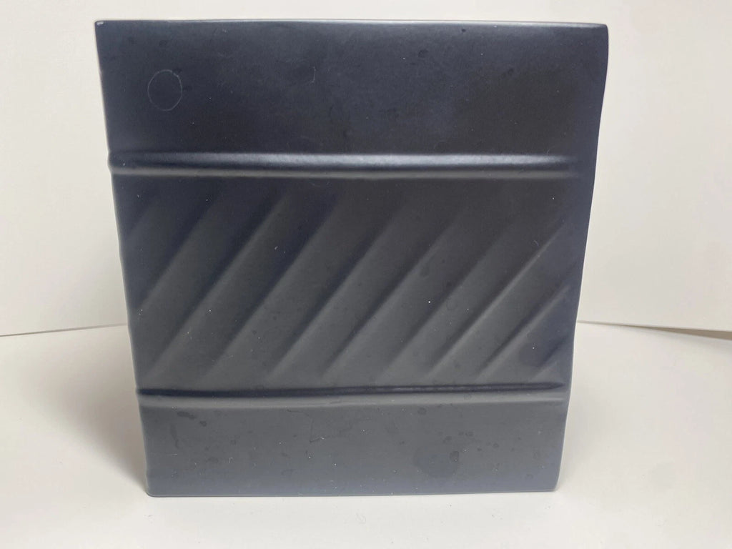 Metal Tissue Box Cover MATTE BLACK Square 5” X 5” X 5.25H Hammered Design | eBay