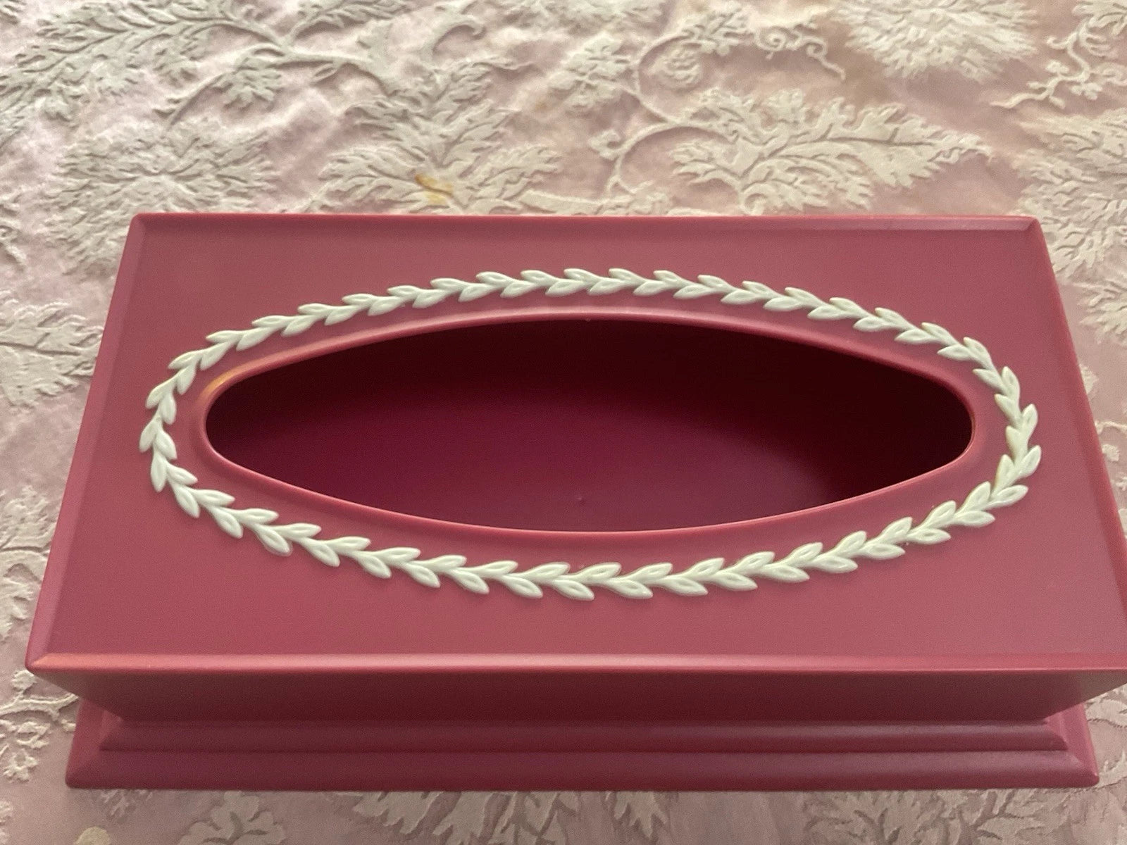 Vintage Pink White Plastic Tissue Box Cover Retro Decor Fesco USA EUC | eBay