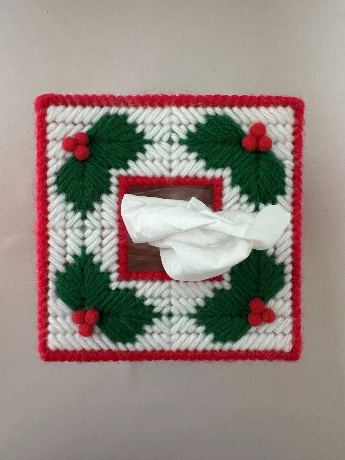 Vintage Handmade Christmas Tree Tissue Box Cover Holiday Decor | eBay