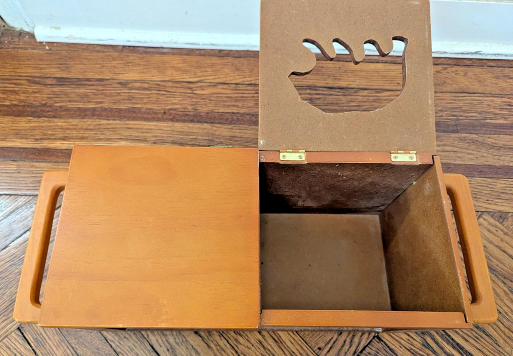 VTG Wooden Tissue Box Bear Forest Scene Rustic Cabin Decor | eBay