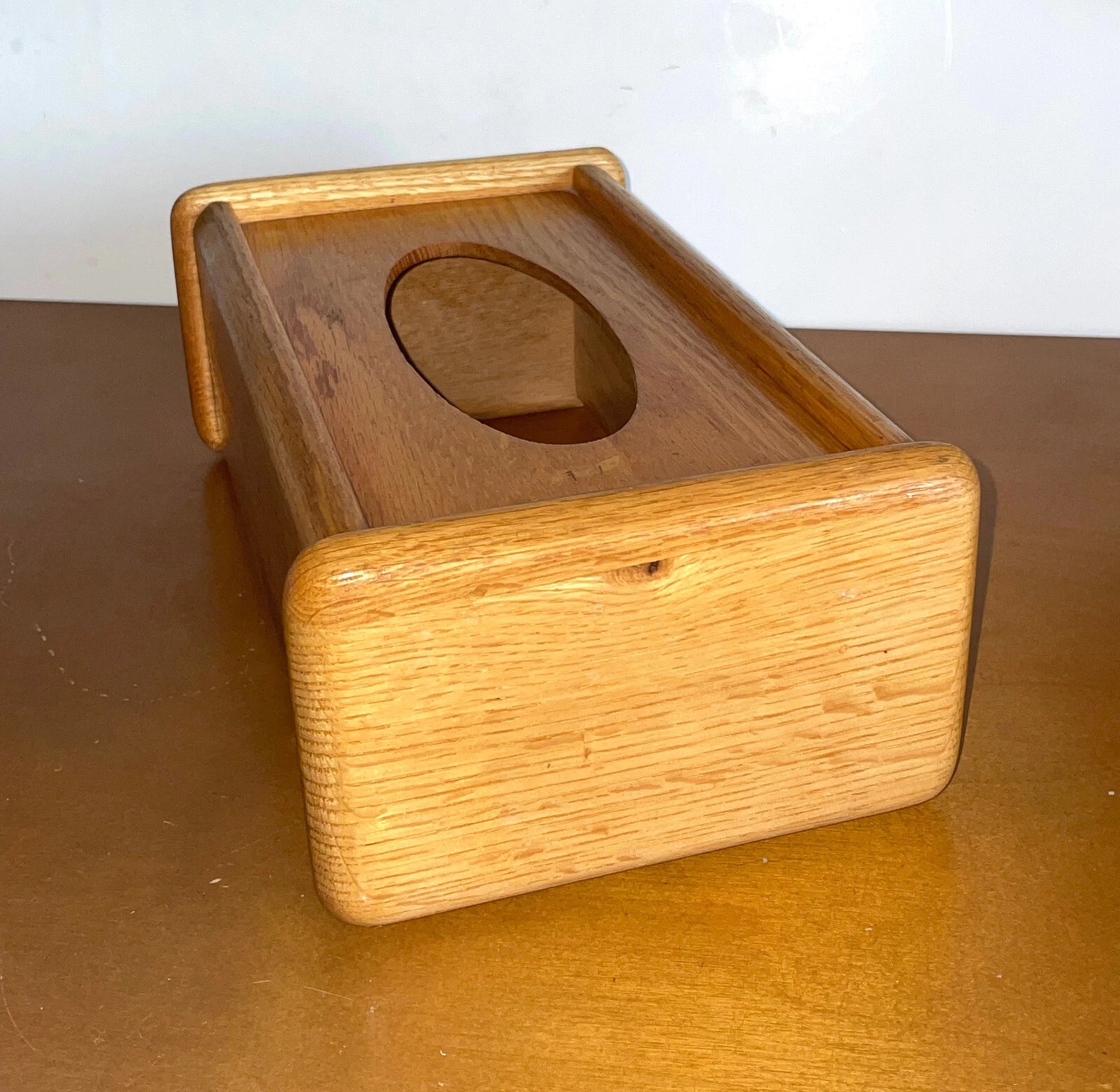 Vtg MCM Solid Oak Wood Tissue Box Cover Holder Natural Grain by Cornwall Inds | eBay